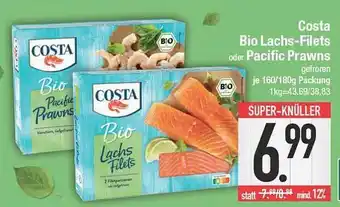 E-Center Costa bio lachs-filets oder pacific prawns Angebot