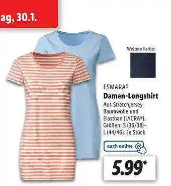 Lidl Esmara damen-longshirt Angebot