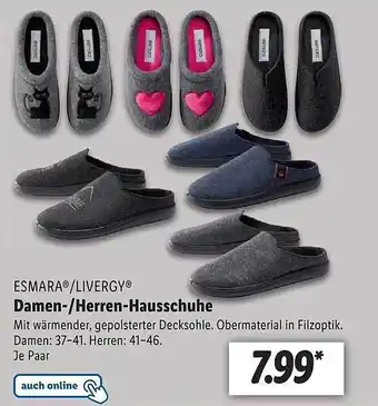 Lidl Esmara livergy damen- herren-hausschuhe Angebot