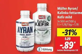 Lidl Müller ayran kalinka fettarme kefir mild Angebot