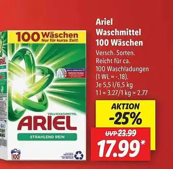 Lidl Ariel waschmittel 100 wäschen Angebot