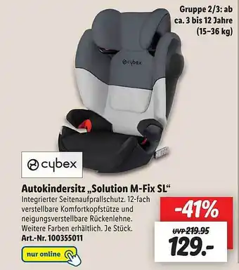 Lidl Autokindersitz „solution m-fix sl” cybex Angebot