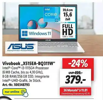 Lidl Vivobook „x515ea-bq311w” asus Angebot