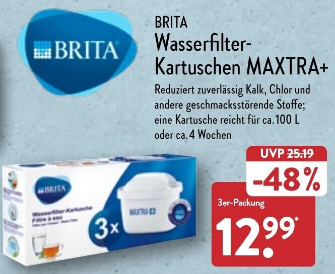 Brita Wasserfilter Kartuschen Maxtra + Angebot bei Aldi Nord