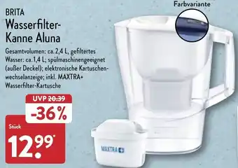 Aldi Nord Brita Wasserfilter Kanne Aluna Angebot