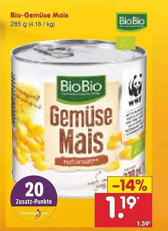 Netto Marken-Discount Bio-gemüse mais Angebot