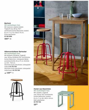 Tchibo Bartisch höhenverstellbarer barhocker hocker aus massivholz Angebot