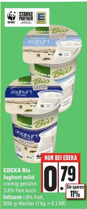 SBK Edeka Bio Joghurt mild oder fettarm 500g Becher Angebot