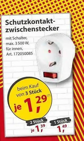 Sonderpreis Baumarkt Schutzkontacktzwischenstecker Angebot