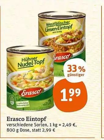 tegut Erasco eintopf verschiedene sorten Angebot