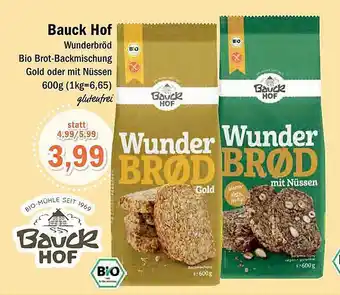 Aktiv Irma Bauck hof wunderbröd bio brot-backmischung gold oder mit nüssen Angebot