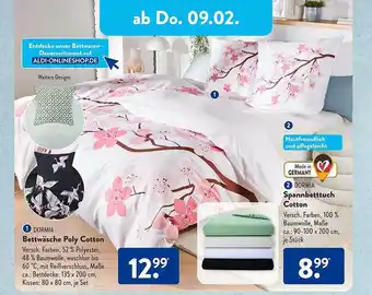 Aldi Süd Dormia bettwäsche poly cotton oder spannbetttuch cotton Angebot