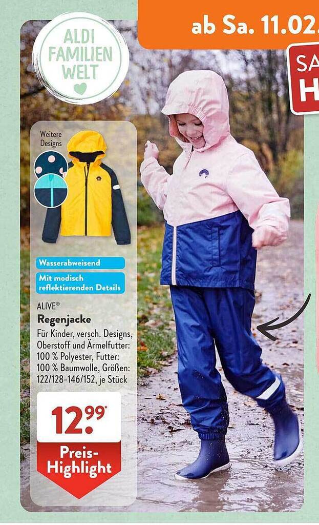 Alive regenjacke Angebot bei Aldi Süd