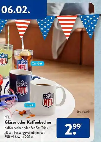 Aldi Süd Nfl gläser oder kaffeebecher Angebot