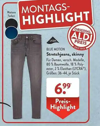 Aldi Süd Blue motion stretchjeans, skinny Angebot