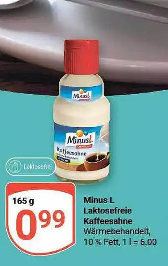 Globus Minus l laktosefrei kaffeesahne Angebot