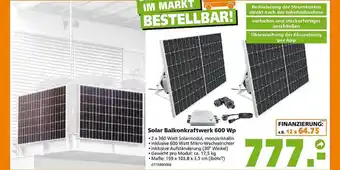 Globus Baumarkt Solar balkonkraftwerk 600 wp Angebot