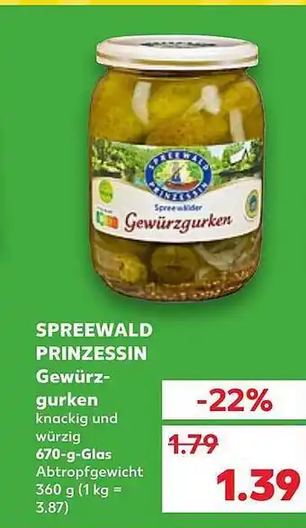 Kaufland Spreewald prinzessin gewürzgurken Angebot