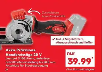 Kaufland My project akku-präzisions-handkreissäge 20 v Angebot