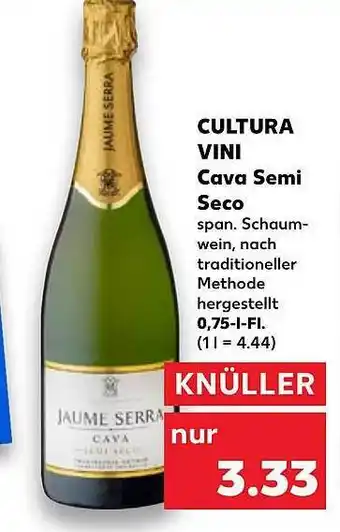 Kaufland Cultura vini cava semi seco Angebot