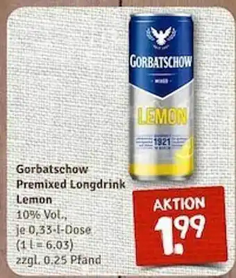 nahkauf Gorbatschow premixed longdrink lemon Angebot