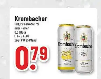 trinkgut Krombacher pils, pils alkoholfrei oder radler dose Angebot