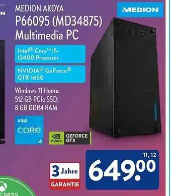 Aldi Nord Medion akoya p66095 (md34875) multimedia pc Angebot