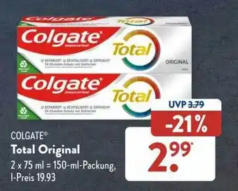 Aldi Süd Colgate total original Angebot