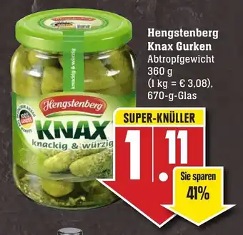 SBK Hengstenberg Knax Gurken 670g Angebot