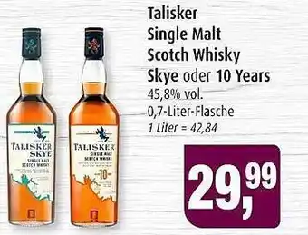 Markant Talisker single malt scotch whisky skye oder 10 years Angebot