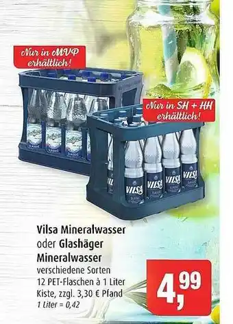 Markant Vilsa mineralwasser oder glashäger mineralwasser Angebot