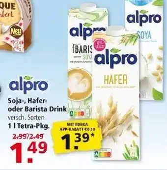 Multi Markt Alpro soja-, hafer- oder barista drink Angebot