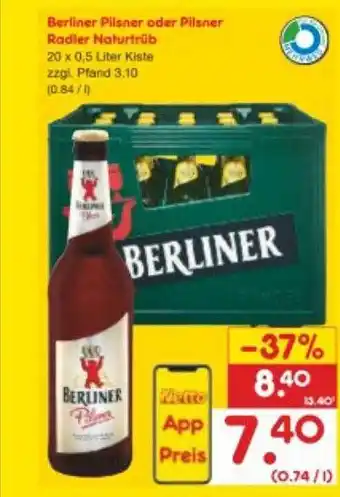 Netto Marken-Discount Berliner pilsner oder pilsner radler naturtrüb Angebot