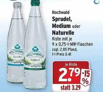 Wasgau Hochwald sprudel, medium oder naturelle Angebot