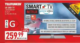 Marktkauf Telefunkne 4k-uhd-tv „d43u760b1cw” Angebot