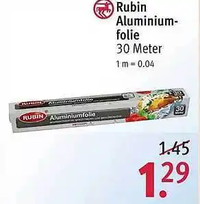 Rossmann Rubin Aluminum folie 30 meter Angebot