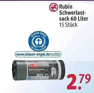 Rossmann Rubin Schwerlast sack 60 liter Angebot