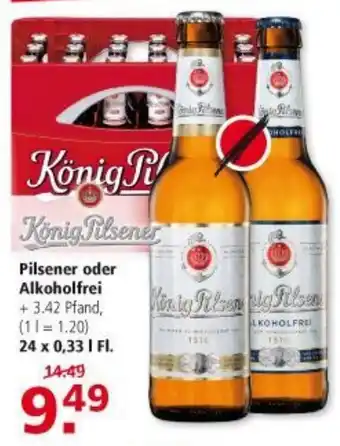 Multi Markt König Pilsener oder Alkoholfrei 24x0,33L Angebot