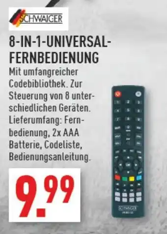 Marktkauf Schwaiger 8 in 1 Universal Fernbedienung Angebot