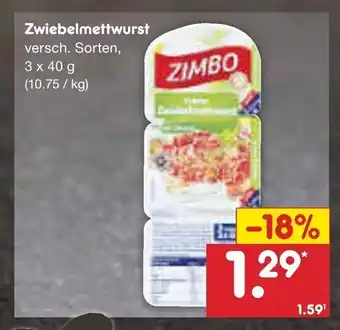 Netto Marken-Discount Zimbo Zwiebelmettwurst 120g Angebot