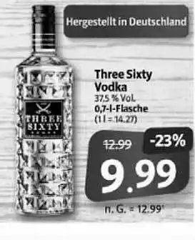 Markant Markt Three sixty vodka Angebot