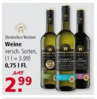 Multi Markt Deutsches Weintor Weine 0,75L Angebot