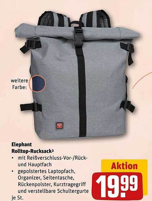 Elephant rolltop-rucksack Angebot bei REWE