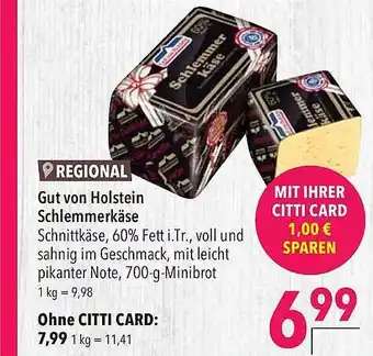 CITTI Markt Gut von holstein schlemmerkäse Angebot