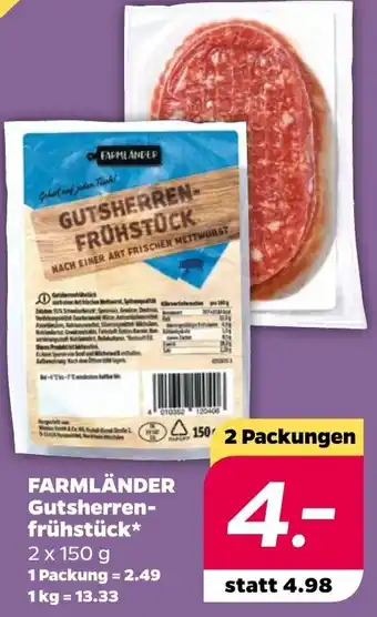 NETTO Farmländer Gutsherren Frühstück 2x150 g Angebot