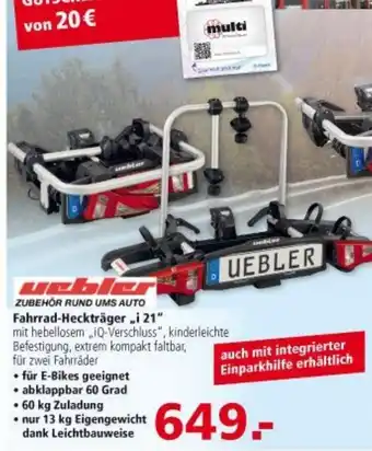 Multi Markt Uebler Fahrrad Heckträger i 21 Angebot