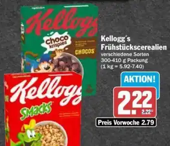 Hit Kellogg's Frühstückscerealien 300-410 g Packung Angebot