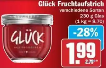 Hit Glück Fruchtaufstrich 230 g Glas Angebot