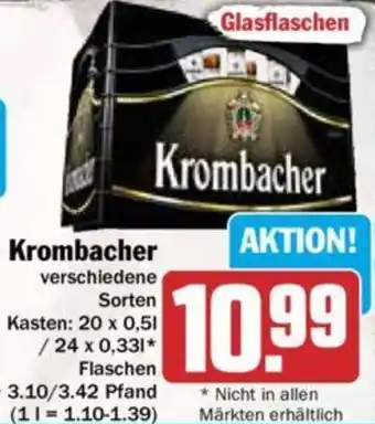 Hit Krombacher 20x0,5/24x0,33 L Flaschen Angebot