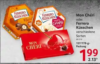 Selgros Mon Cheri 157g o. Ferrero Kusschen 178g Angebot